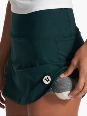 Vuori Volley Mini Skirt Skort Green Windowpane Plaid
